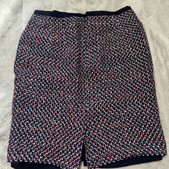 Talbots Petites Tweed Office Skirt | Size 8P | Navy, Red & White - Picture 5 of 7